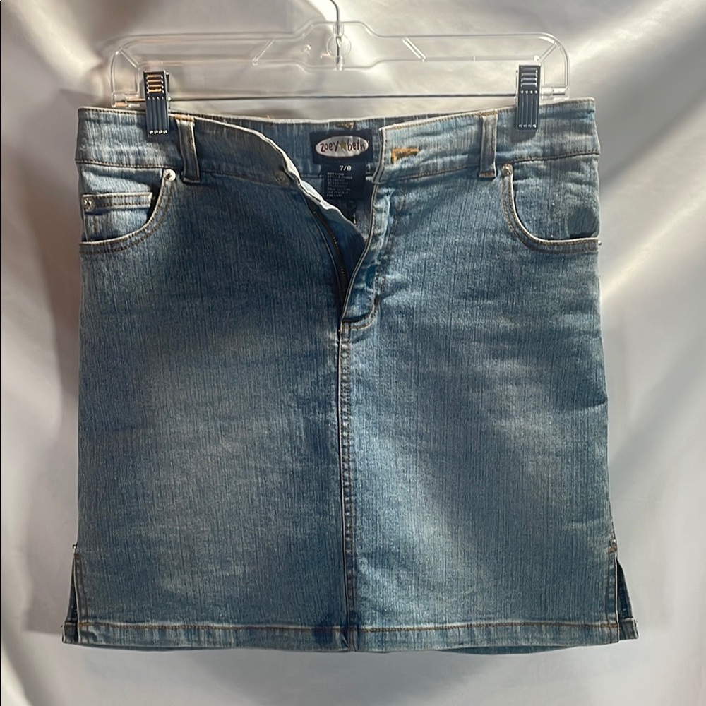 Casual Blue Mini Pencil Skirt with Slit